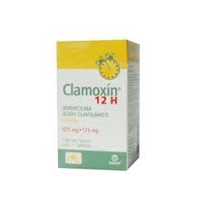 Clamoxín 12H Amoxicilina Ácido Clavulánico 875mg/125mg 10 Tabletas Maver