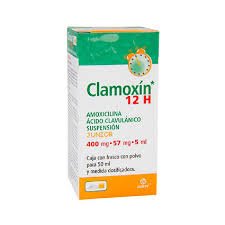 Clamoxín 12H Amoxicilina Ácido Clavulánico Suspensión 400mg/57mg 50ml Maver