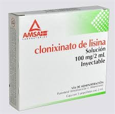Clonixinato Lisina Solución Inyectable 100mg 2ml 5 Ampolletas 2ml Amsa Laboratorios 1940 Clonixinato Lisina Solución Inyectable 100mg/2ml 5 Ampolletas 2ml Amsa Laboratorios