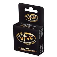 Condones Vive Extra Sensibles Gold C/3