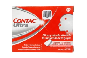 Contac Ultra Paracetamol Fenilefrina Clorfenamina 500mg/5mg/2mg 12 Tabletas Gsk