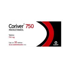 Coriver 750 Paracetamol 750mg 10 Tabletas Maver