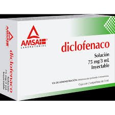 Diclofenaco 75mg/3ml 2 Ampolletas Amsa Laboratorios