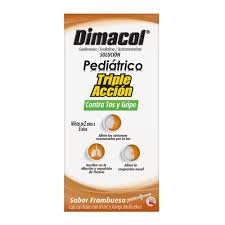 Dimacol Guaifenesina Fenilefrina Dextrometorfano Solución Pediátrico Frambuesa 60ml Jeringa Pfizer
