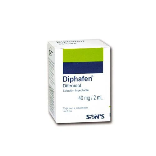 Diphafen Difenidol 40mg Solución Inyectable 2 Ampolletas Son´s