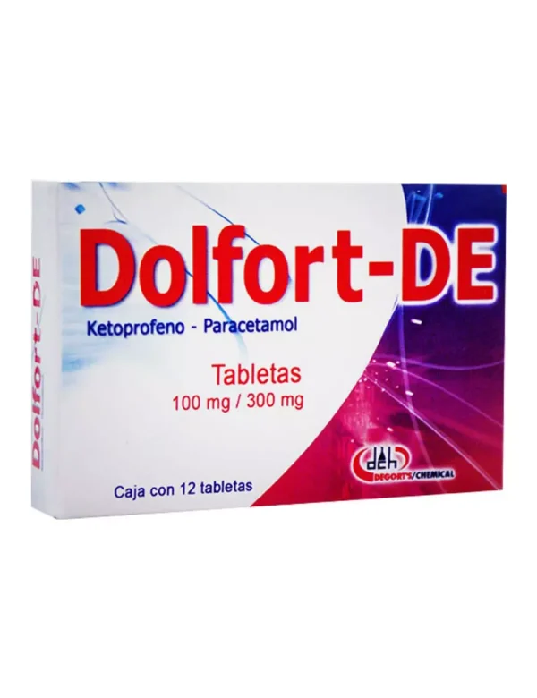 Dolfort-DE Ketoprofeno Paracetamol 100mg/300mg 12 Tabletas Degort´s Chemical