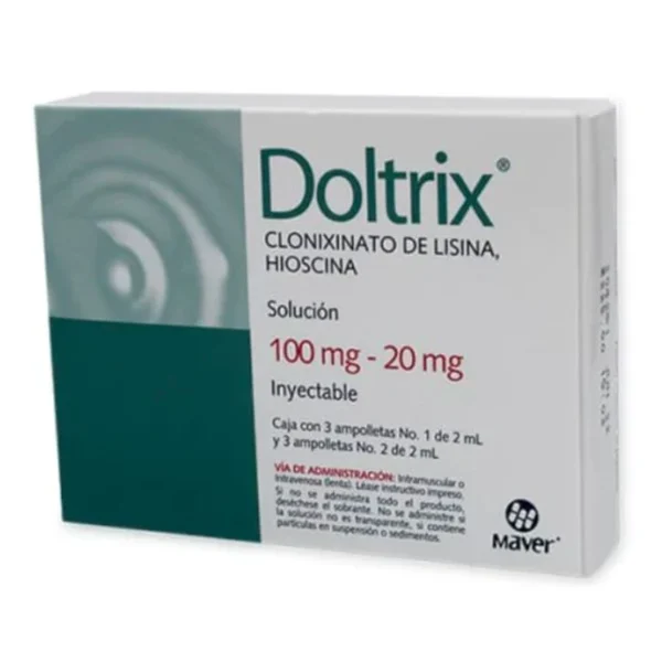 Doltrix Clonixinato Lisina Hioscina Solución Inyectable 3 Ampolletas Maver Doltrix Clonixinato Lisina Hioscina 100mg/20mg Solución Inyectable 3 Ampolletas Maver