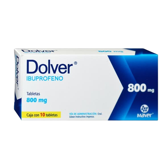 Dolver Ibuprofeno 800mg 10 Tabletas Maver