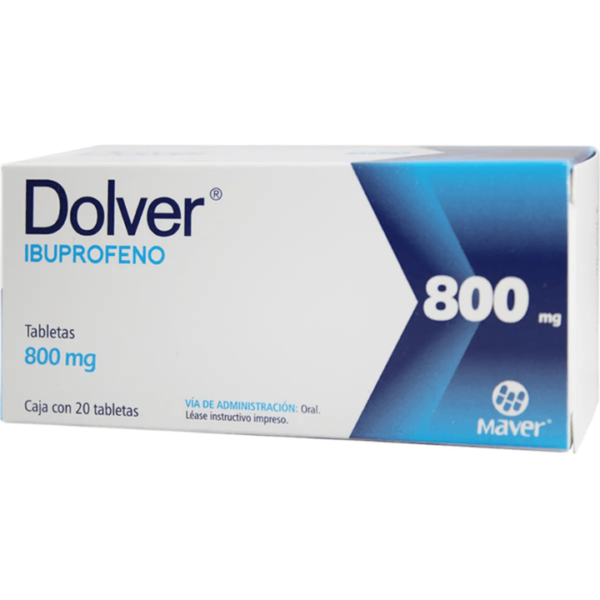 Dolver Ibuprofeno 800mg 20 Tabletas Maver