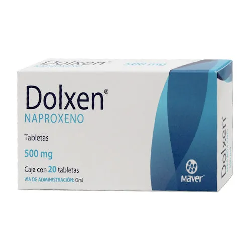 Dolxen Naproxeno 500mg 20 Tabletas Maver