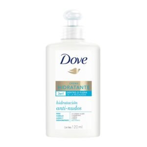Dove Crema Hidratante 2/1 Dentro/Fuera Regadera Hidratación Antinudos Cabello Largo Deshidratado 120ml Unilever