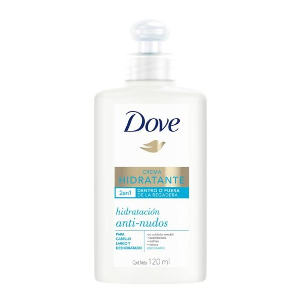 Version 1.0.0 Dove Crema Hidratante 2/1 Dentro/Fuera Regadera Hidratación Antinudos Cabello Largo Deshidratado 120ml Unilever