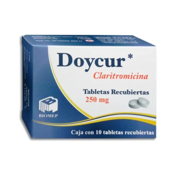 Doycur Claritromicina 250mg 10 Tabletas Recubiertas Biomep