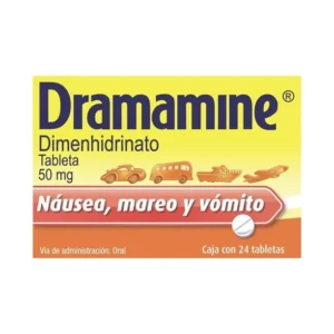 Dramamine Dimenhidrinato 50 mg 24 Tabletas