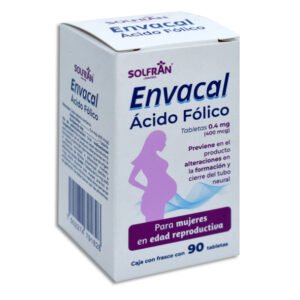 Envacal Acido Fólico 400Mcg 90 Tabletas Solfran Envacal Acido Fólico 400Mcg 90 Tabletas Solfran