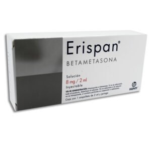 Erispan Betametasona Solución Inyectable 1 Ampolleta 1 Jeringa Maver Erispan Betametasona Solución Inyectable 8mg/2ml 1 Ampolleta 1 Jeringa Maver
