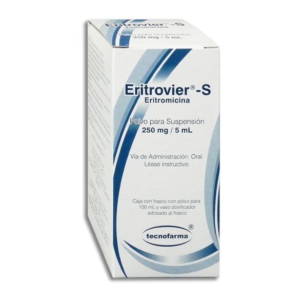 Eritrovier-S Eritromicina Pediátrica 125mg/5ml 100ml Suspensión Tecnofarma