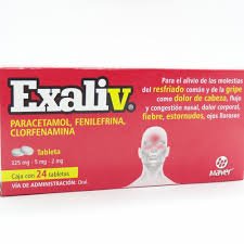 Exaliv Paracetamol Fenilefrina Clorfenamina 325mg/5mg/2mg Maver