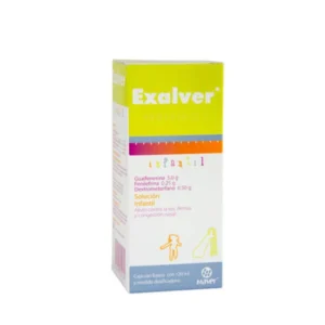 Exalver Pediátrico Guaifenesina Fenilefrina Dextrometorfano 500g/0.25g/0.50g/100ml 120ml Maver
