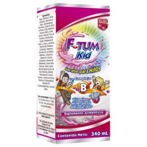 F-Tum Kid Jarabe Niños Cereza Complejo B Vitaminas Minerales Aminoácidos 340ml Fortifarma