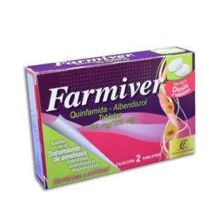 Farmiver Quinfamida Albendazol 150mg/200mg 2 Tabletas Fármacos Continentales