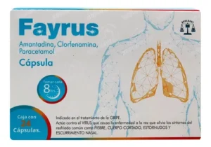 Fayrus Amantadina Clorfenamina Paracetamol 50mg/300mg/3mg 24 Cápsulas Bruluart