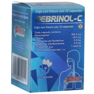 Febrinol-C Paracetamol 500mg 12 Cápsulas Allen Laboratorios