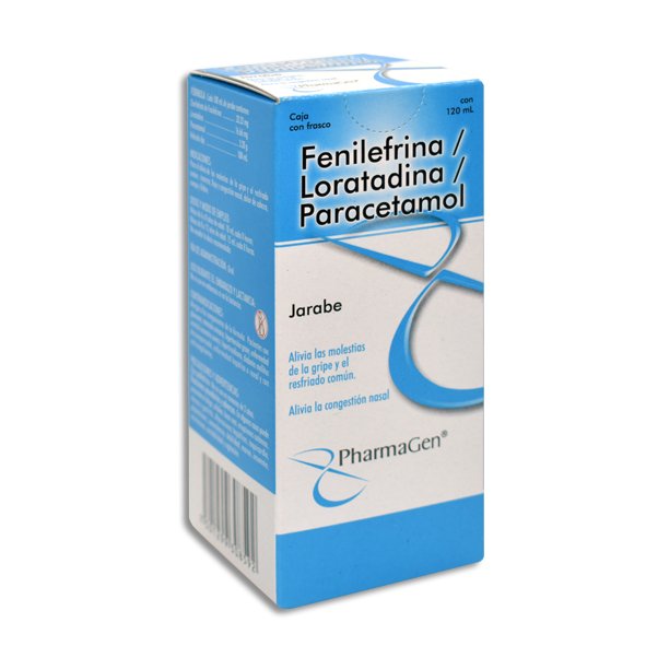 Fenilefrina 33.33mg Loratadina 16.66mg Paracetamol 3.2mg Jarabe 120ml PharmaGen