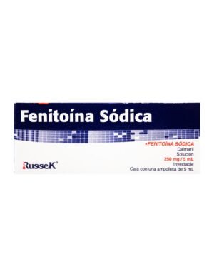 Fenitoína Sódica 250mg/5ml Solución Inyectable 1 Ampolleta 5ml Russek
