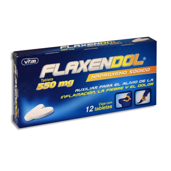 Flaxendol Naproxeno 550mg 12 Tabletas Vitae Laboratorios