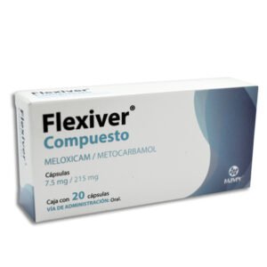 Flexiver Compuesto Meloxicam Metocarbamol 7.5mg/215mg 20 Cápsulas Maver