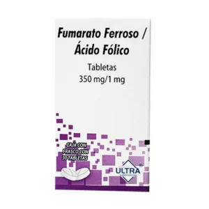 Fumarato ferroso/Ácido Folico 350mg/1mg 30 Tabletas