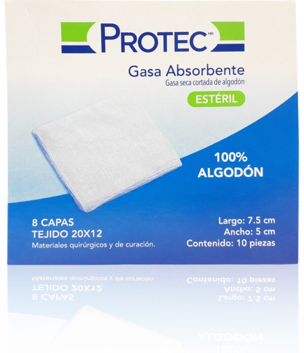 Gasa Absorbente Estéril 8 Capas Tejido 20x12 7.5cm x 5cm 10 Piezas Protec Degasa Gasa Absorbente Estéril 8 Capas Tejido 20x12 7.5cm x 5cm 10 Piezas Protec Degasa