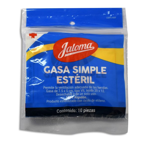 Gasa Simple Estéril 7.5cm x 5cm Jaloma