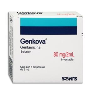 Genkova Gentamicina 80mg/2ml Solucion Inyectable 5 Ampolletas 2ml Son's