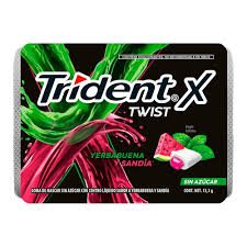 Goma de Mascar Trident X Twist Yerbabuena Sandía 7 Piezas