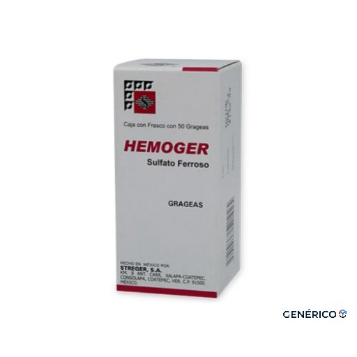 Hemoger Sulfato ferroso 50 Grageas