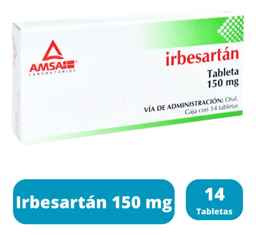Irbesartán 150mg 14 Tabletas Amsa Laboratorios