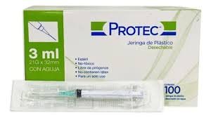 Jeringa Hipodérmica Plástico Estéril 3ml 21G x 32mm DL