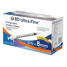 Jeringa Insulina 0.5ml 31G x 8mm DL