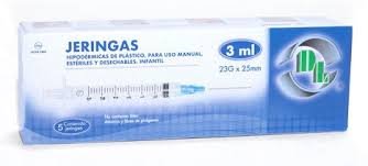 Jeringa de Plástico Azul 3 ml DL 23G x 25mm