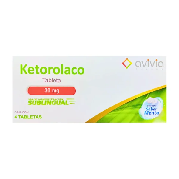 Ketorolaco 30mg 4 Tabletas Sublingual Menta Genérico Avivia