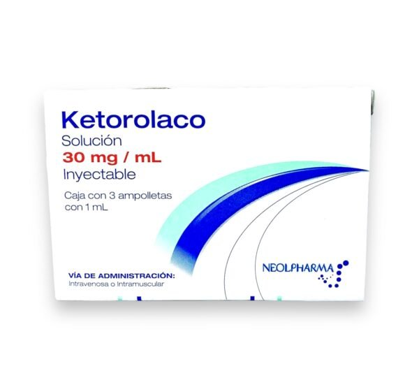 Ketorolaco Solución Inyectable 30mg / ml 3 Ampolletas 1ml Neolpharma