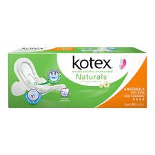 Kotex Naturals Manzanilla Anatómica Alas Flujo Abundante 12 Piezas