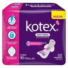 Kotex Protección Avanzada Nocturna Extra Larga Alas 10 Piezas