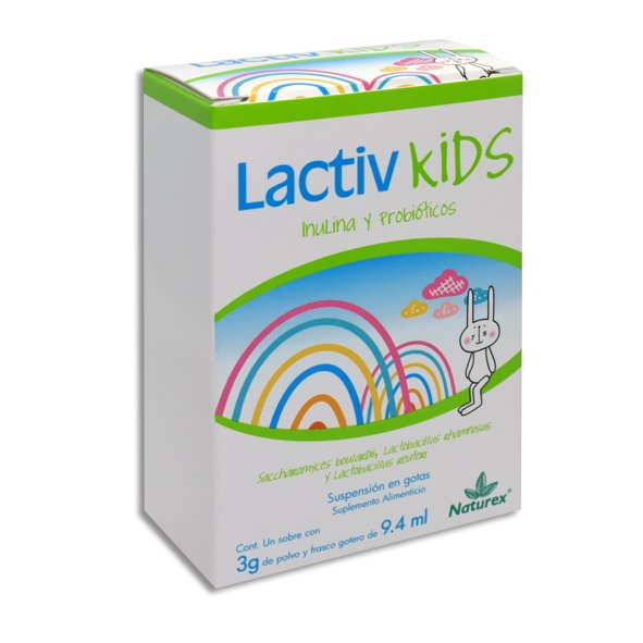 Lactiv Kids Lactobacillus Casei Rhamnosus 3500M UFC Naturex Lactiv Kids Lactobacillus Casei Rhamnosus 3500M UFC Lactobacillus Reuteri 34M UFC Saccharomyces Boulardii 1130M UFC Suspensión Gotas 9.4ml Naturex