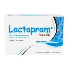 Lactopram Infantil Chocolate Lactobacillus 150mg 20 Cápsulas Progela