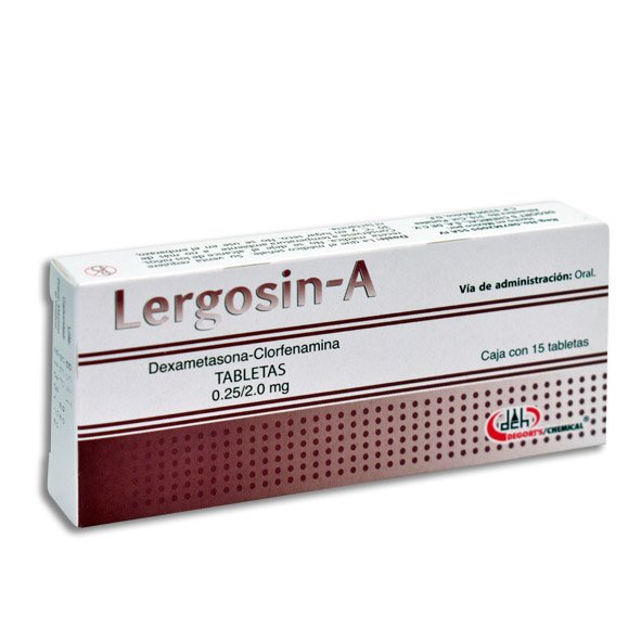 Lergosin-A Dexametasona Clorfenamina 0.25mg 2.0mg 15 Tabletas Degort's