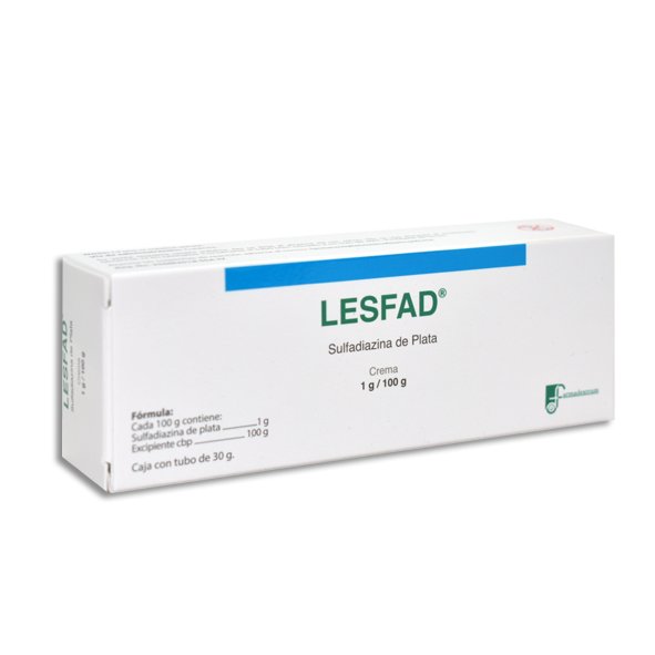 Lesfad Sulfadiazina de Plata 1g/100g Crema 30g