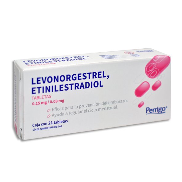 Levonorgestrel Etinilestradiol 0.15mg 0.03mg 21 Tabletas Perrigo